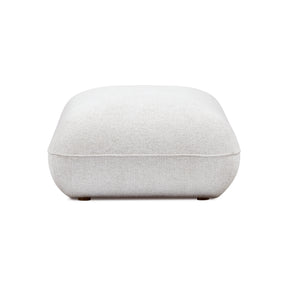 Arezza Stone White Contract-Grade Basketweave Chenille Ottoman by TOV Furniture at Eve Furniture