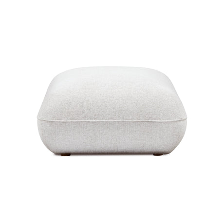 Arezza Stone White Contract-Grade Basketweave Chenille Ottoman by TOV Furniture at Eve Furniture