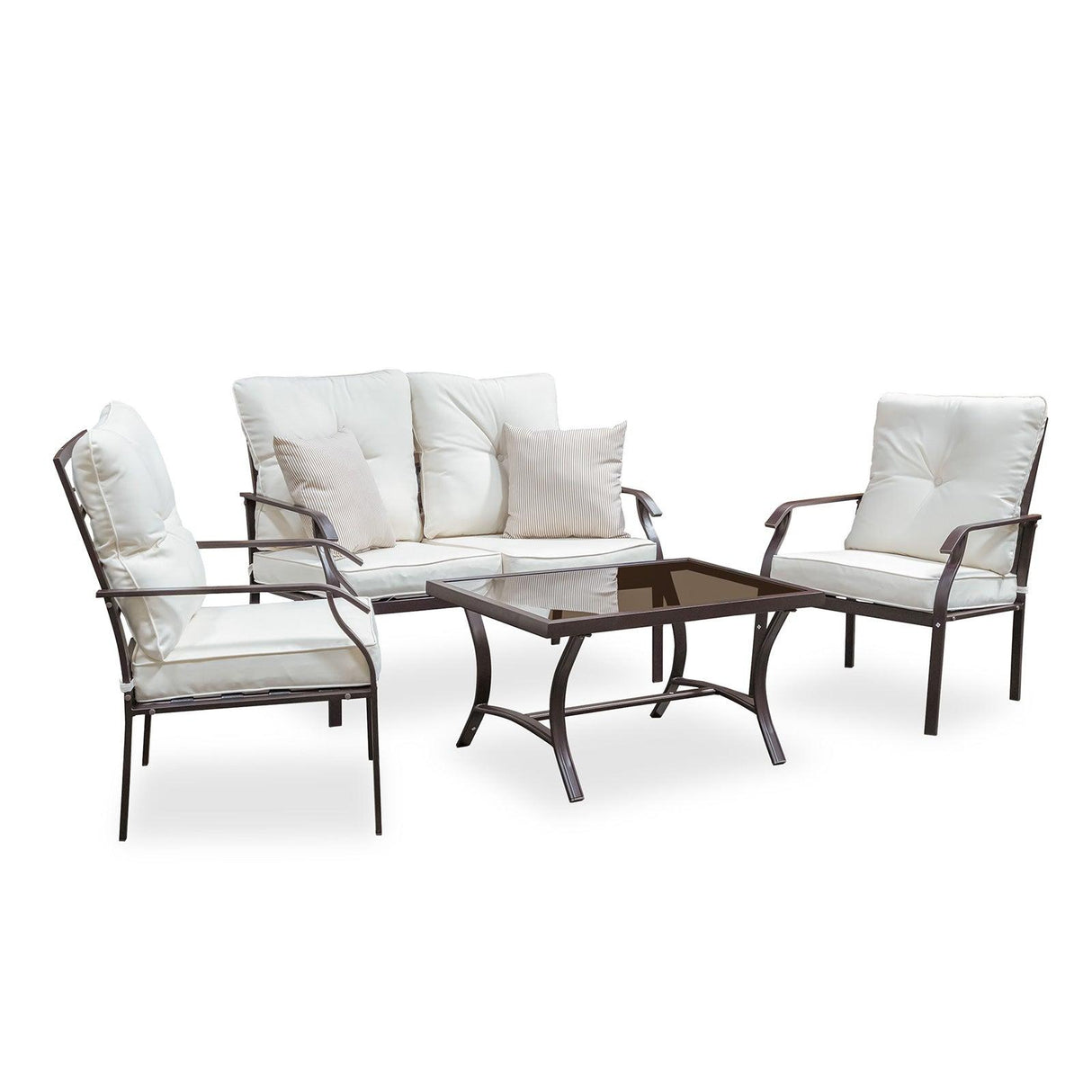Arezzo Beige 4-Piece Outdoor Furniture Set by Furniture of America at Eve Furniture