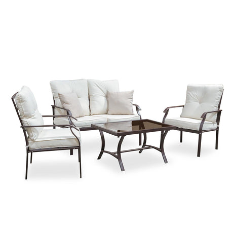 Arezzo Beige 4-Piece Outdoor Furniture Set by Furniture of America at Eve Furniture