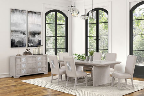 Argenthart Light Gray 7-Piece Dining Room Set by Furniture of America at Eve Furniture