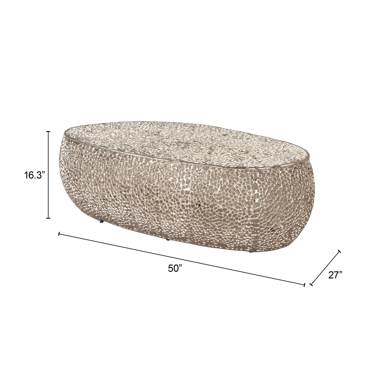 Argento Coffee Table Silver by Zuomod at Eve Furniture
