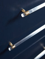 Argento Six Drawer Dresser in Navy Blue and Burnished Brass by Modus Furniture at Eve Furniture