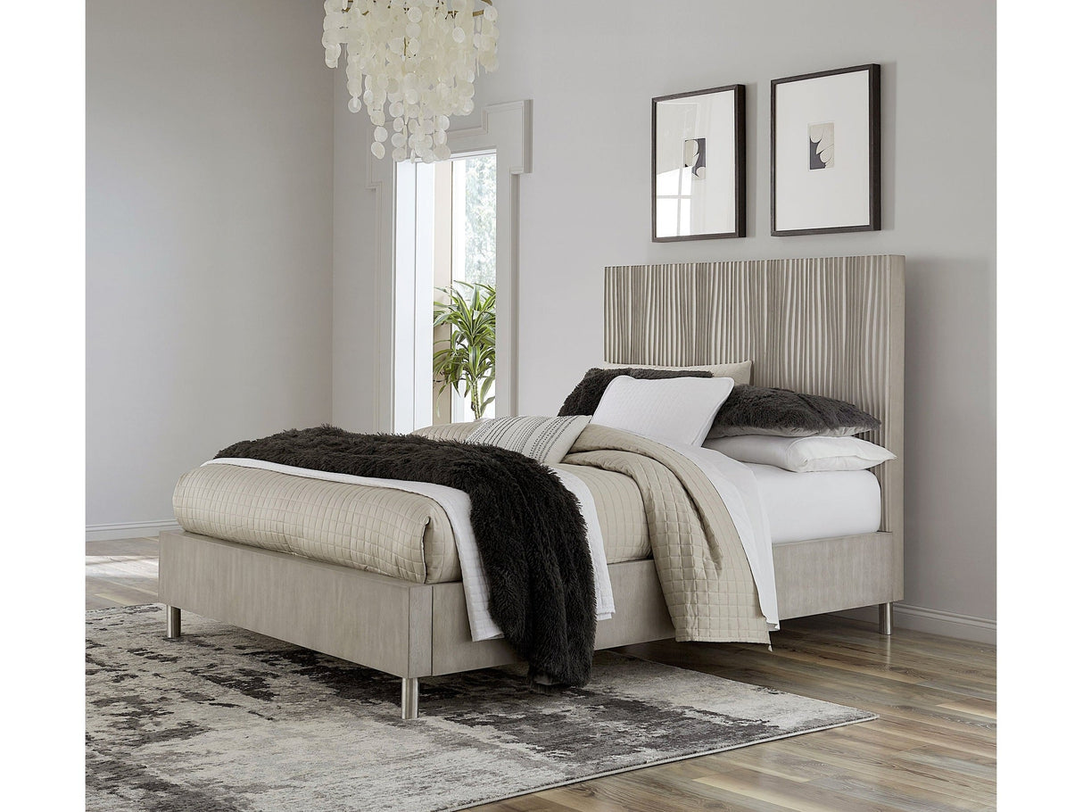 Argento Wave-Patterned Eastern King Bed in Misty Grey by Modus Furniture at Eve Furniture