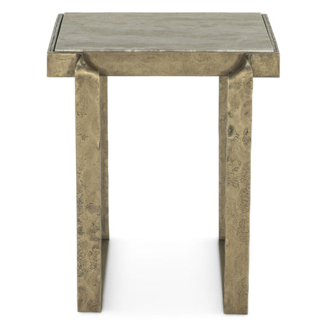 Argos 20" Side Table with Marble and Antique Brass by Home Trends & Design at Eve Furniture
