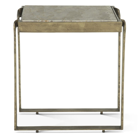 Argos 20" Side Table with Marble and Antique Brass by Home Trends & Design at Eve Furniture