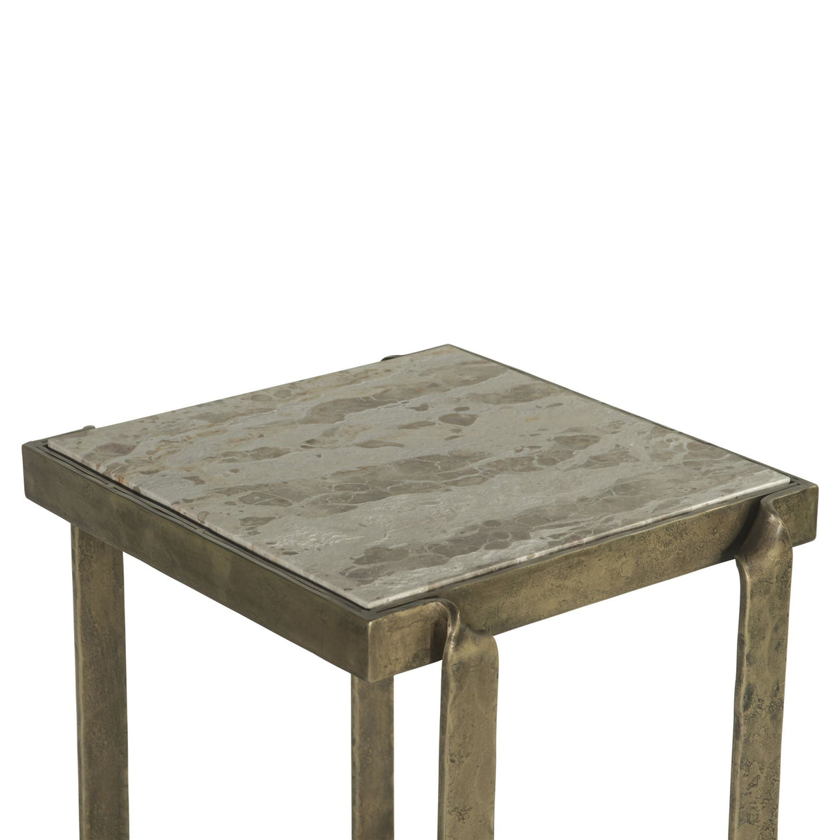 Argos 20" Side Table with Marble and Antique Brass by Home Trends & Design at Eve Furniture