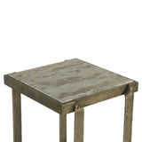 Argos 20" Side Table with Marble and Antique Brass by Home Trends & Design at Eve Furniture