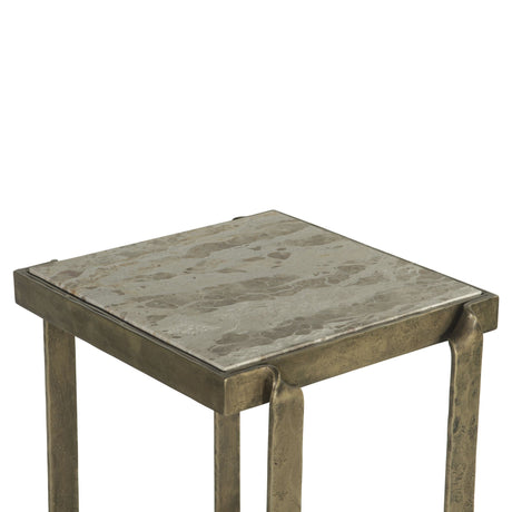 Argos 20" Side Table with Marble and Antique Brass by Home Trends & Design at Eve Furniture