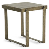 Argos 20" Side Table with Marble and Antique Brass by Home Trends & Design at Eve Furniture