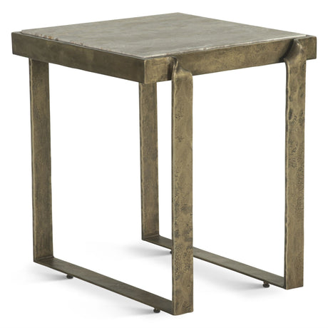 Argos 20" Side Table with Marble and Antique Brass by Home Trends & Design at Eve Furniture