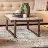 Argos 32" Coffee Table with Marble and Antique Brass by Home Trends & Design at Eve Furniture