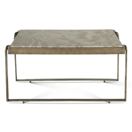 Argos 32" Coffee Table with Marble and Antique Brass by Home Trends & Design at Eve Furniture