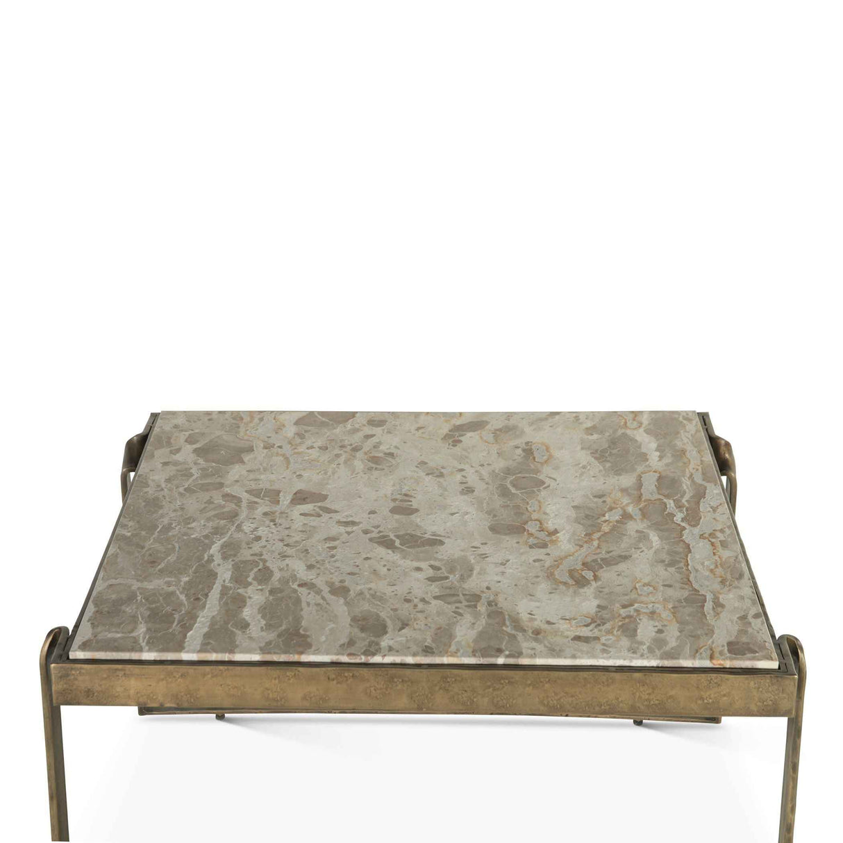 Argos 32" Coffee Table with Marble and Antique Brass by Home Trends & Design at Eve Furniture