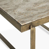 Argos 32" Coffee Table with Marble and Antique Brass by Home Trends & Design at Eve Furniture