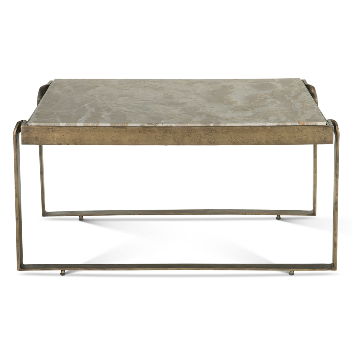 Argos 32" Coffee Table with Marble and Antique Brass by Home Trends & Design at Eve Furniture