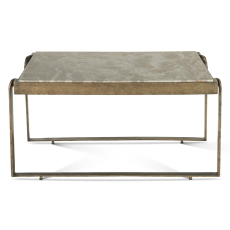 Argos 32" Coffee Table with Marble and Antique Brass by Home Trends & Design at Eve Furniture