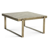 Argos 32" Coffee Table with Marble and Antique Brass by Home Trends & Design at Eve Furniture