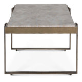 Argos 49" Large Coffee Table with Beige Marble Top and Antique Brass Base by Home Trends & Design at Eve Furniture