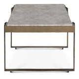 Argos 49" Large Coffee Table with Beige Marble Top and Antique Brass Base by Home Trends & Design at Eve Furniture
