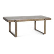 Argos 49" Large Coffee Table with Beige Marble Top and Antique Brass Base by Home Trends & Design at Eve Furniture