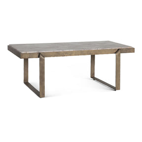 Argos 49" Large Coffee Table with Beige Marble Top and Antique Brass Base by Home Trends & Design at Eve Furniture