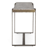 Argos 52" Console Table with Capri Beige Marble Top and Antique Brass Base by Home Trends & Design at Eve Furniture