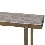 Argos 52" Console Table with Capri Beige Marble Top and Antique Brass Base by Home Trends & Design at Eve Furniture
