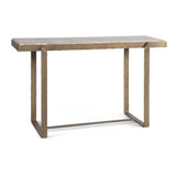 Argos 52" Console Table with Capri Beige Marble Top and Antique Brass Base by Home Trends & Design at Eve Furniture