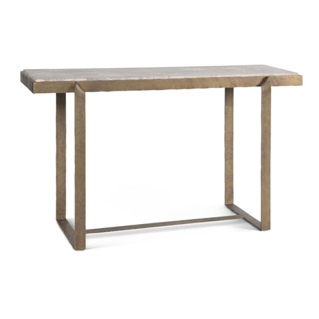 Argos 52" Console Table with Capri Beige Marble Top and Antique Brass Base by Home Trends & Design at Eve Furniture