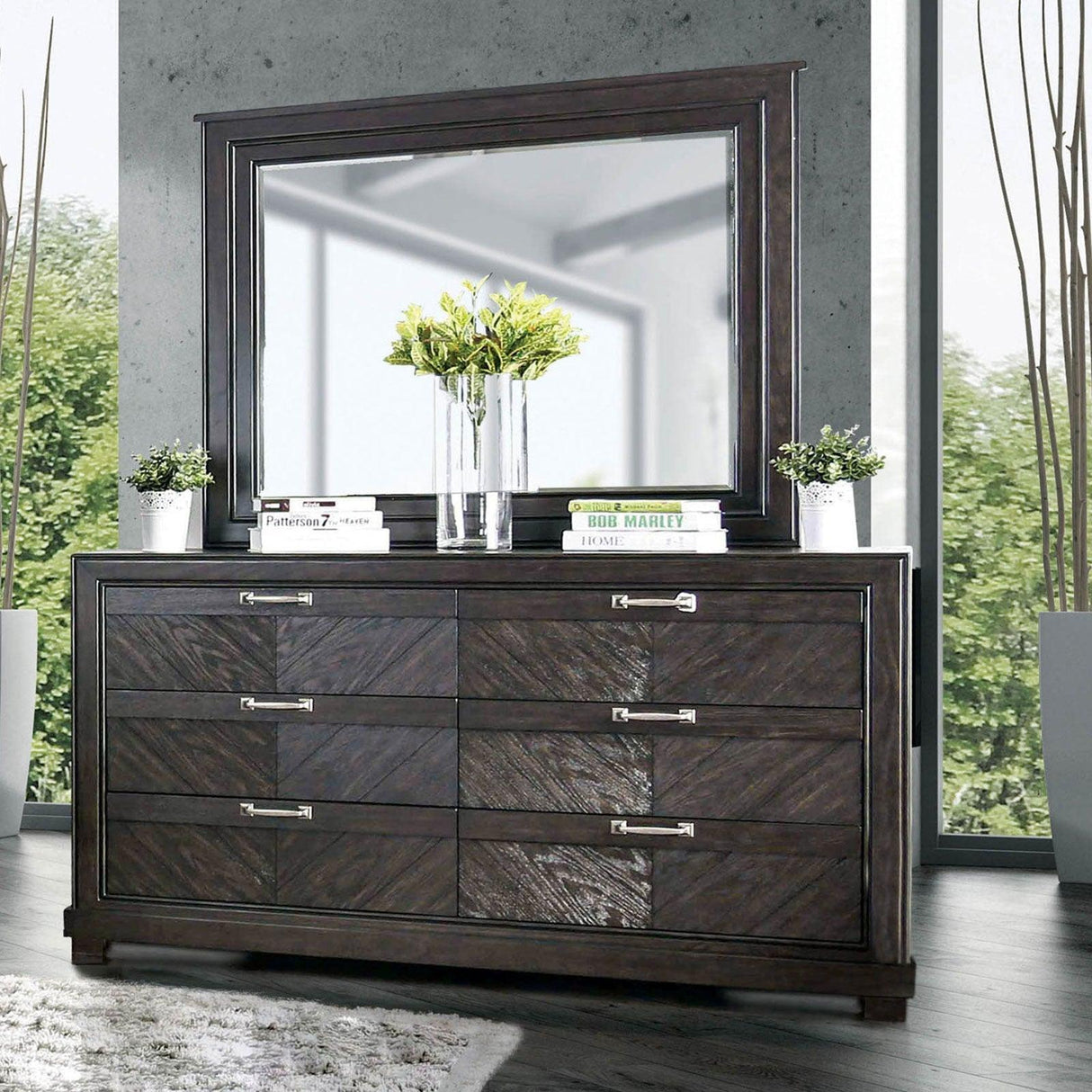 Argyros Espresso Mirror by Furniture of America at Eve Furniture