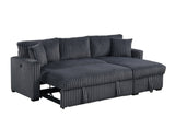Aria Charcoal Sectional With Pull-Out Bed & Storage Chaise by Happy Homes at Eve Furniture