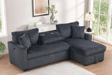 Aria Charcoal Sectional With Pull-Out Bed & Storage Chaise by Happy Homes at Eve Furniture