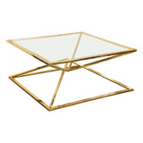 Aria Gold Square Coffee Table by Diamond Sofa at Eve Furniture