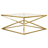 Aria Gold Square Coffee Table by Diamond Sofa at Eve Furniture