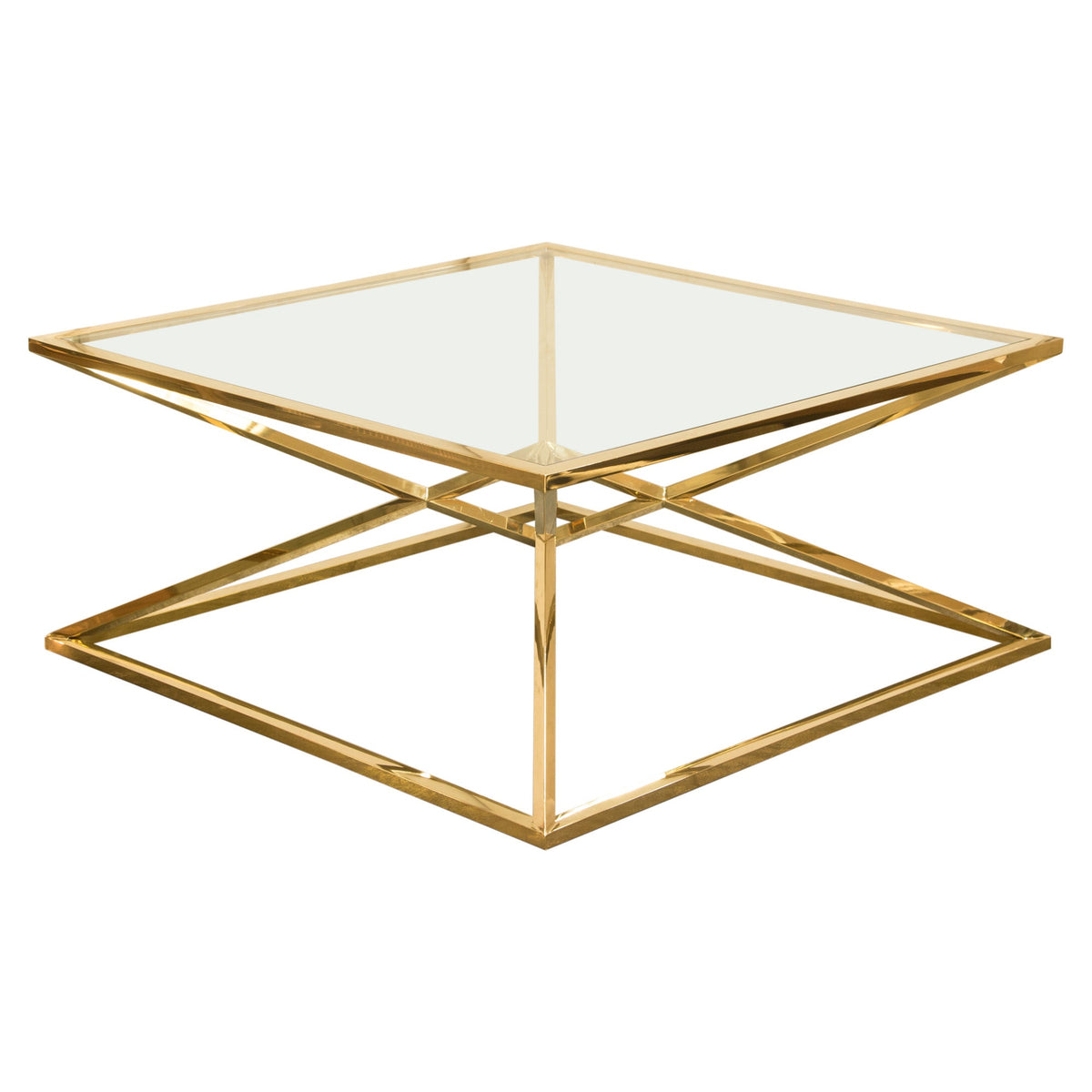 Aria Gold Square Coffee Table by Diamond Sofa at Eve Furniture