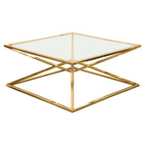 Aria Gold Square Coffee Table by Diamond Sofa at Eve Furniture