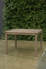 Aria Plains Brown Outdoor Dining Table by Ashley at Eve Furniture