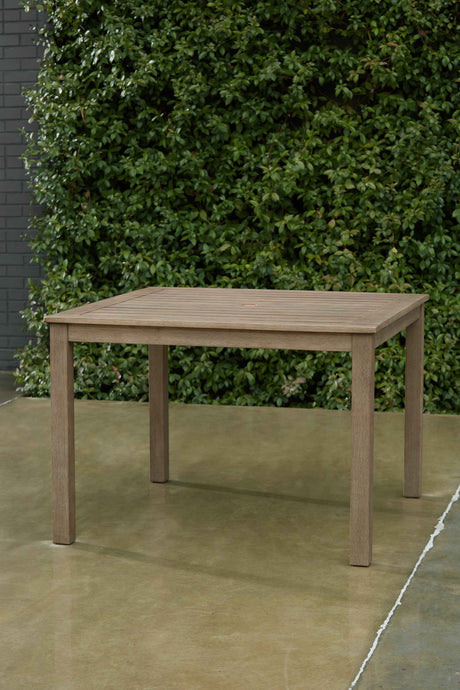 Aria Plains Brown Outdoor Dining Table by Ashley at Eve Furniture