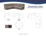 Aria Desert Sand 3-Piece Dual-Power Reclining Sectional by Steve Silver at Eve Furniture