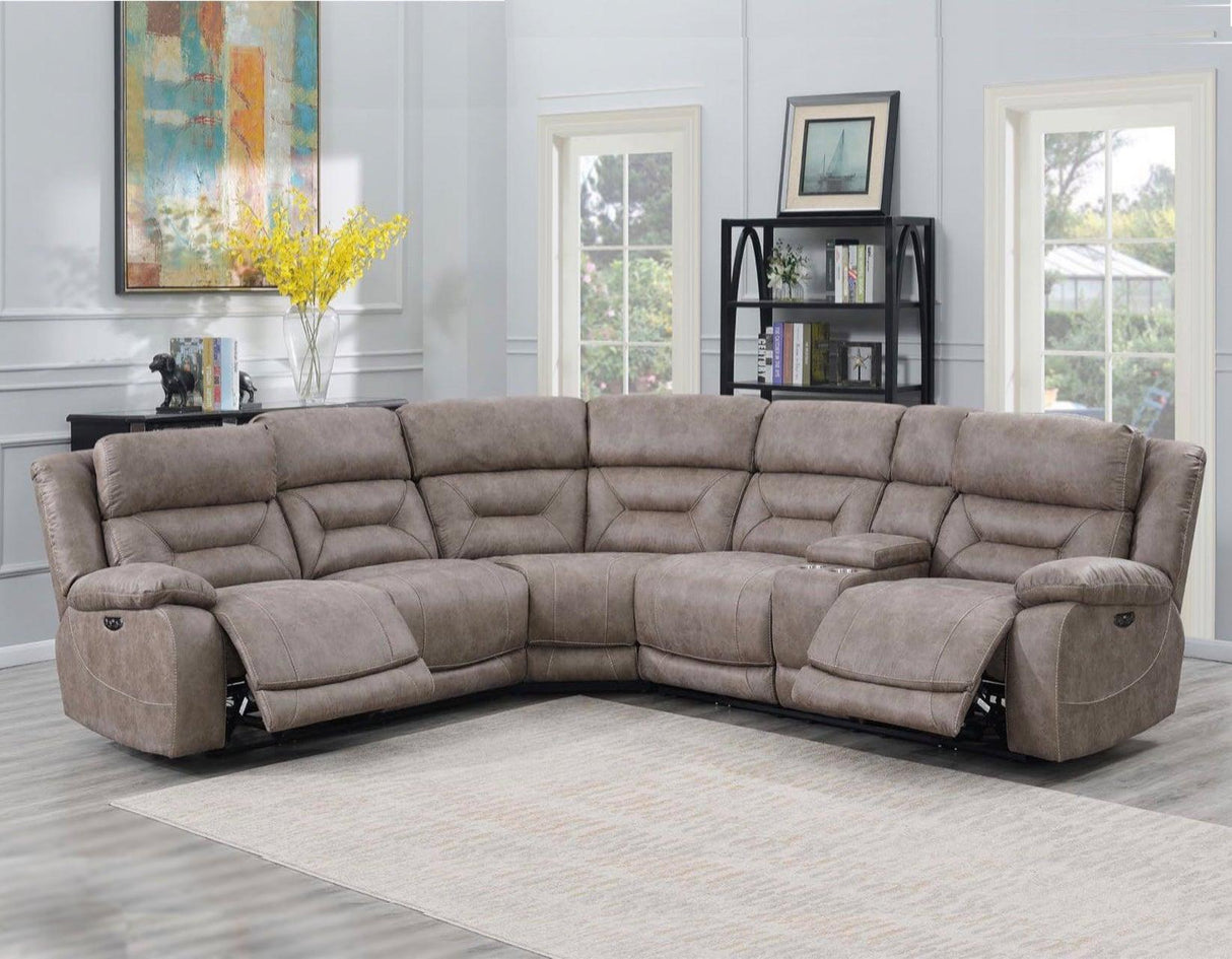 Aria Desert Sand 3-Piece Dual-Power Reclining Sectional by Steve Silver at Eve Furniture
