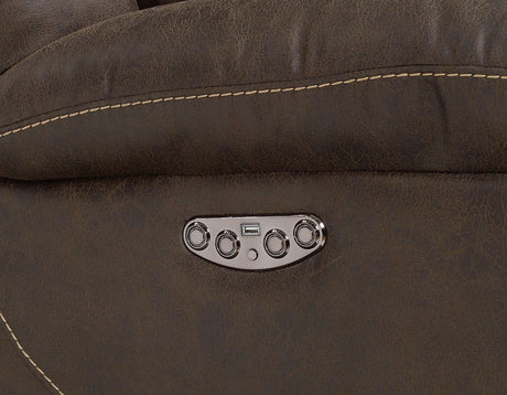 Aria Saddle Brown 3-Piece Dual-Power Reclining Sectional by Steve Silver at Eve Furniture