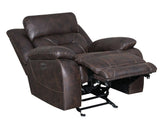 Aria Saddle Brown Dual-Power Recliner by Steve Silver at Eve Furniture