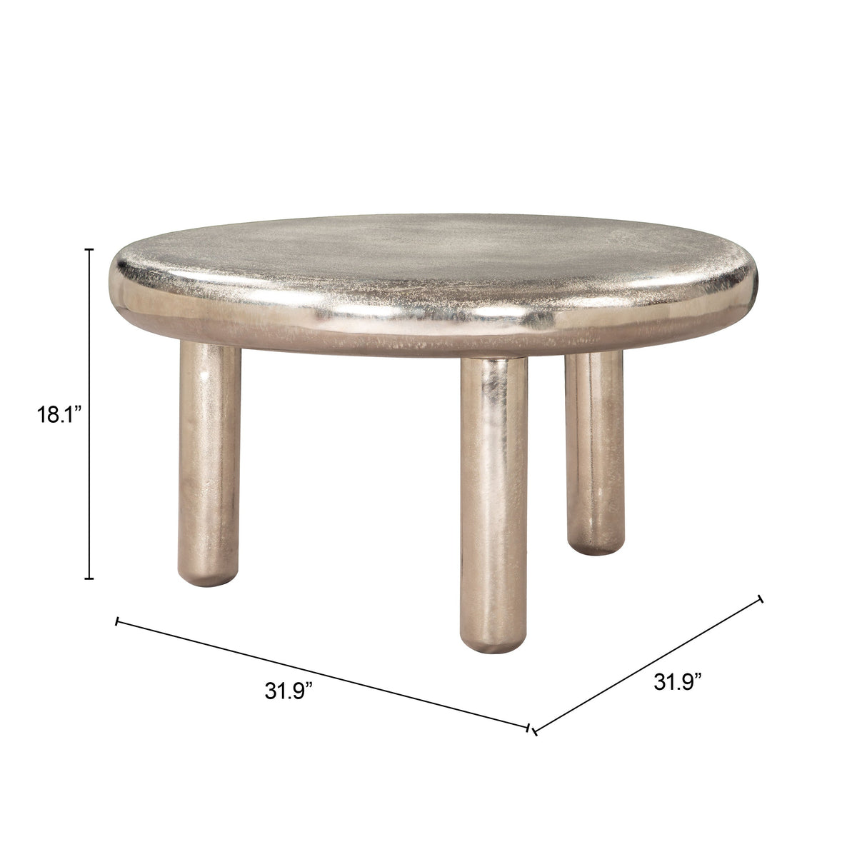 Arian Silver Coffee Table by Zuomod at Eve Furniture