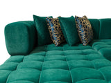 Ariana Green Velvet Double Chaise Sectional