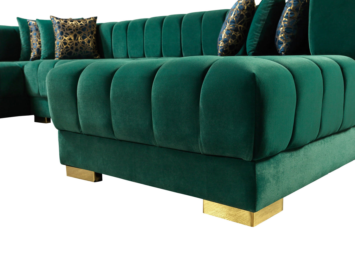 Ariana Green Velvet Double Chaise Sectional