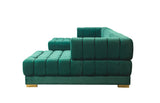 Ariana Green Velvet Double Chaise Sectional