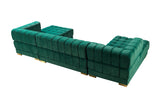 Ariana Green Velvet Double Chaise Sectional