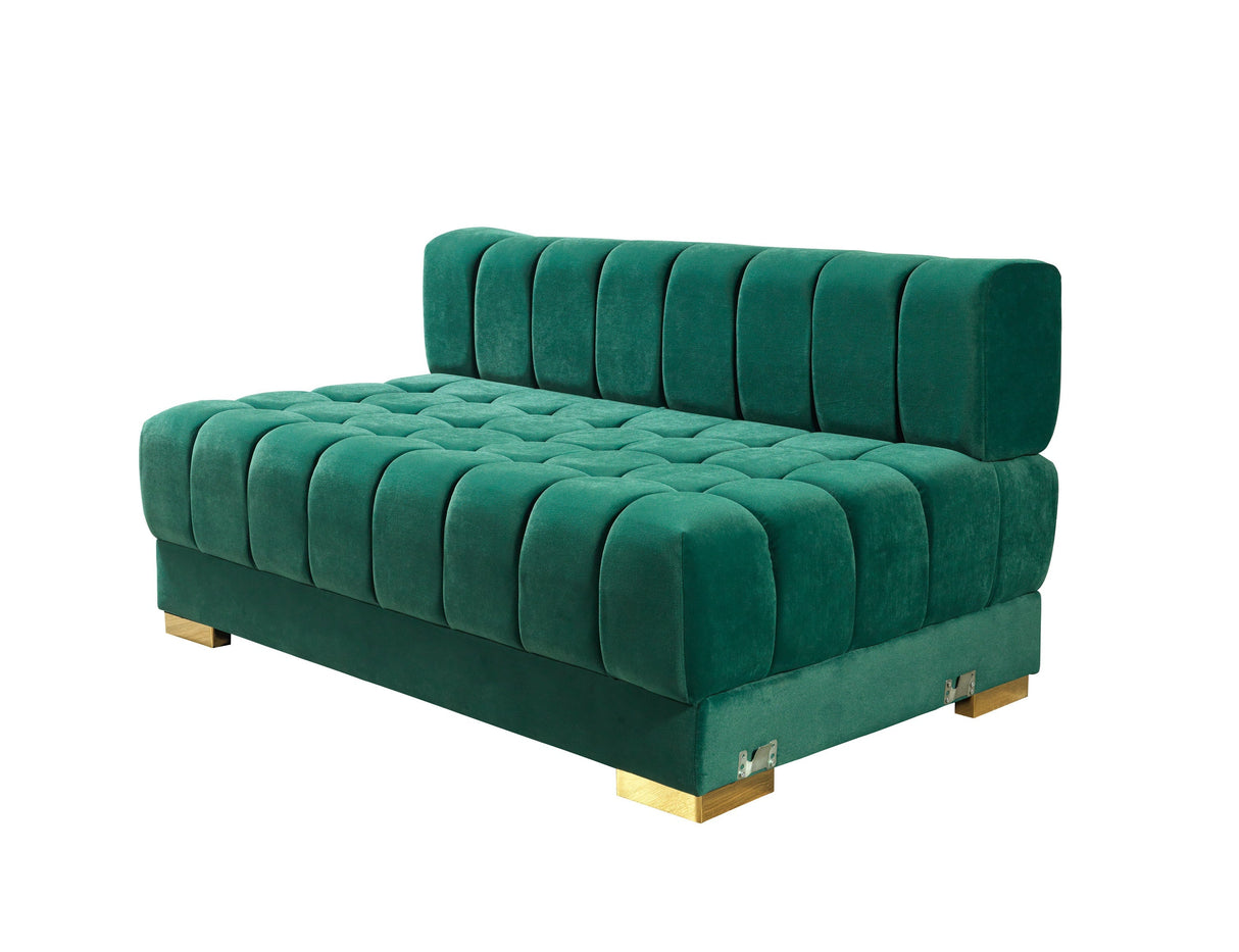 Ariana Green Velvet Double Chaise Sectional