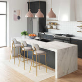 Ariana Grey Counter Stool with Gold Legs - Set of 2 by TOV Furniture at Eve Furniture